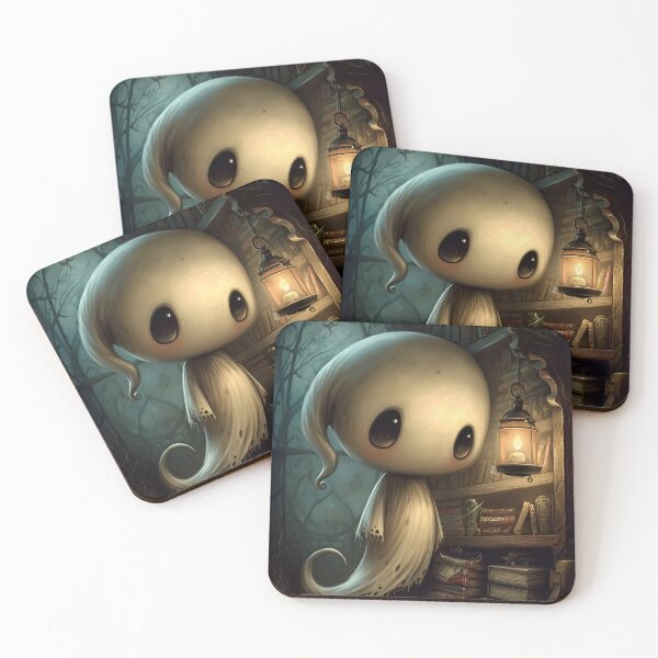 Item preview, Cute Library Ghost | Book Lover Ghost | Gothic Storybook Halloween Art designed and sold by InkAndGloom.