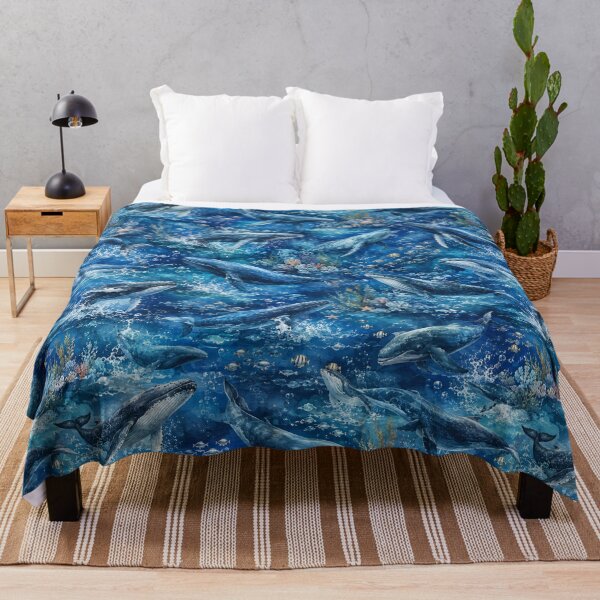 Item preview, Whales in a Deep Blue Ocean designed and sold by Side Quest Co..
