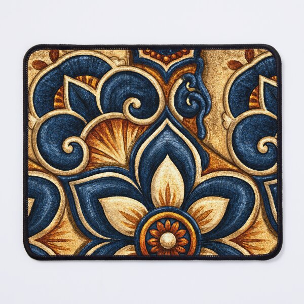 Item preview, Vintage Sicilian Blue and Yellow Scroll Tile designed and sold by Piotrek0001.