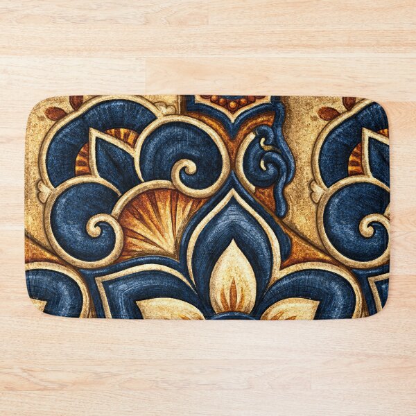 Item preview, Vintage Sicilian Blue and Yellow Scroll Tile designed and sold by Piotrek0001.