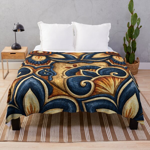 Item preview, Vintage Sicilian Blue and Yellow Scroll Tile designed and sold by Piotrek0001.