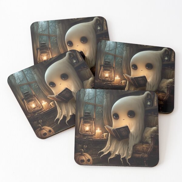 Item preview, Reading Ghost | Cozy Book Ghost | Gothic Halloween Storybook Art designed and sold by InkAndGloom.