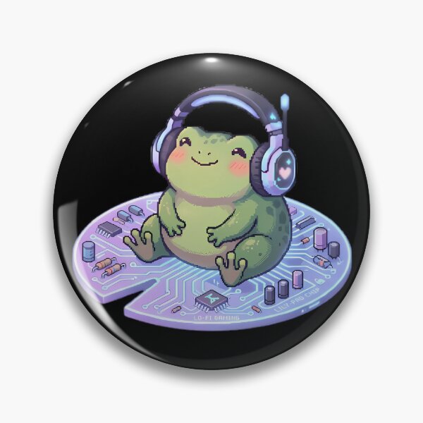 Item preview, Lo-Fi Gaming Frog With Headphones designed and sold by Linework Studio.