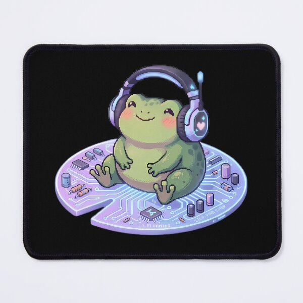 Item preview, Lo-Fi Gaming Frog With Headphones designed and sold by Linework Studio.