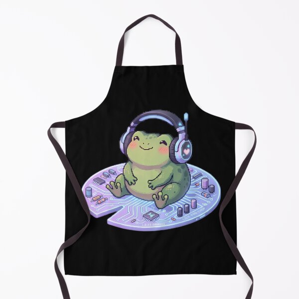 Item preview, Lo-Fi Gaming Frog With Headphones designed and sold by Linework Studio.