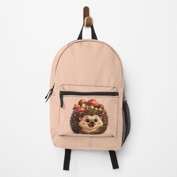 Item preview, A cute hedgehog with mushrooms designed and sold by lafataviola.