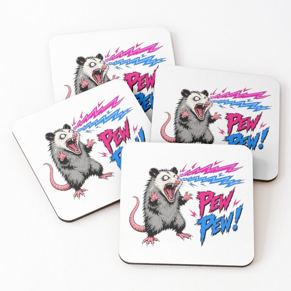 Item preview, Pew Pew Laser Opossum Screaming Cartoon Meme designed and sold by chattsuede.