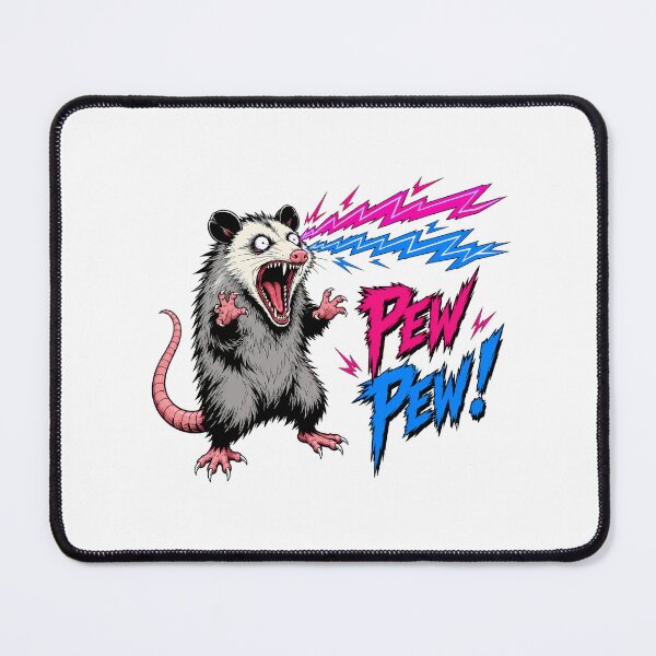 Item preview, Pew Pew Laser Opossum Screaming Cartoon Meme designed and sold by chattsuede.
