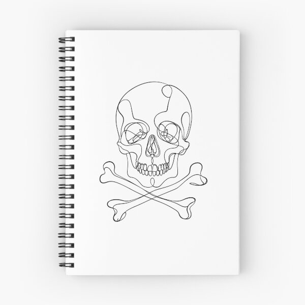 Item preview, Continuous Line Skull and Crossbones Minimalist Tattoo designed and sold by chattsuede.