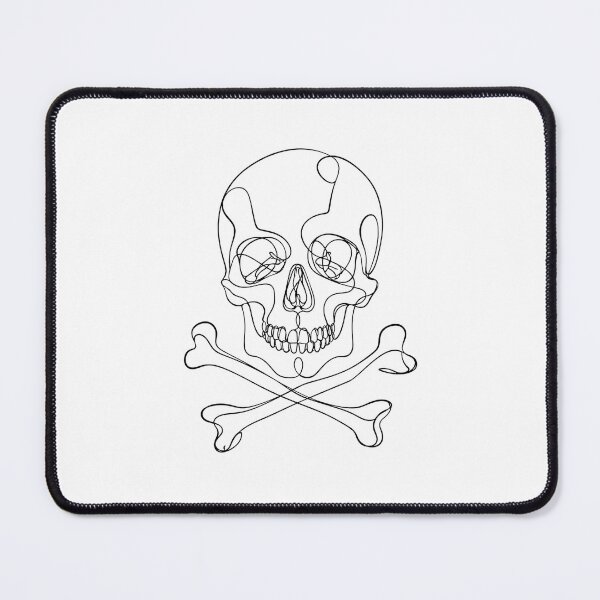 Item preview, Continuous Line Skull and Crossbones Minimalist Tattoo designed and sold by chattsuede.