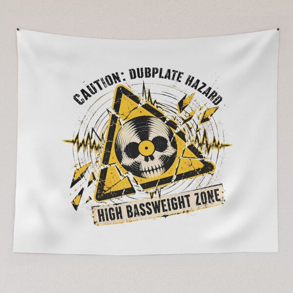 Item preview, Dubplate Hazard Warning Sign Vinyl Skull Grunge designed and sold by chattsuede.