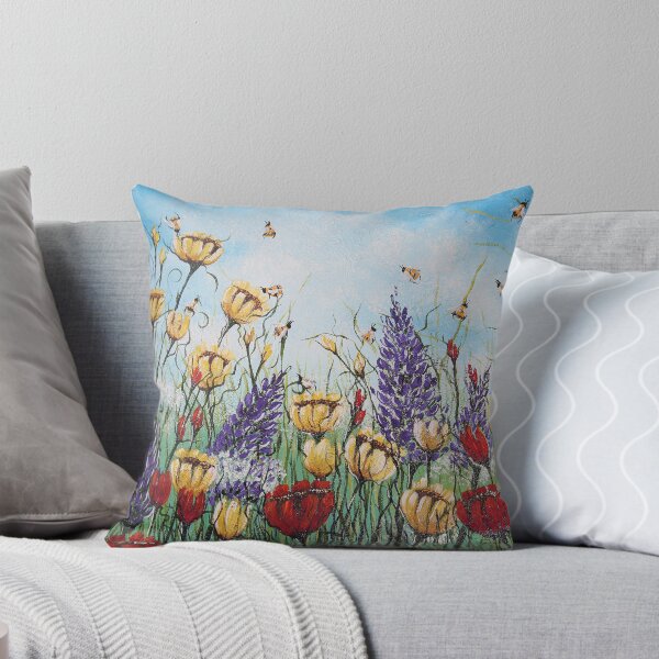 Item preview, English meadow with happy bees designed and sold by Linda Finstad.