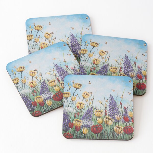Item preview, English meadow with happy bees designed and sold by Linda Finstad.