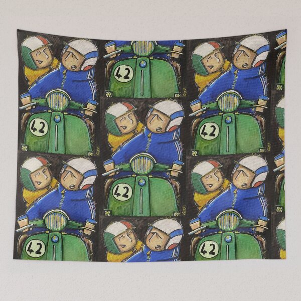 Item preview, Classic Scooter | Vintage Scooter Riders | Retro Mod Inspired Art designed and sold by GWARTGB.