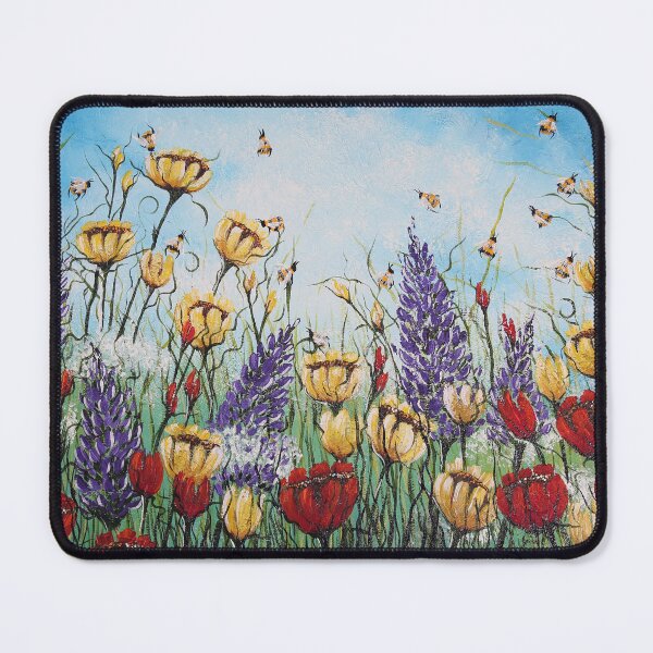 Item preview, English meadow with happy bees designed and sold by Linda Finstad.