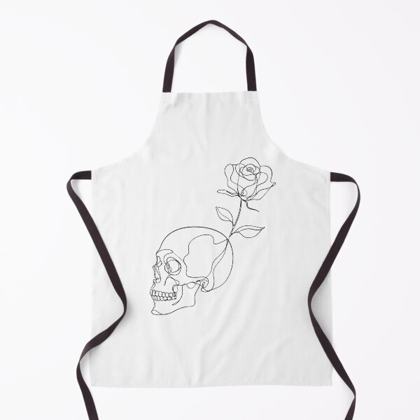 Item preview, One Line Skull Rose Minimalist Gothic Monochrome designed and sold by chattsuede.