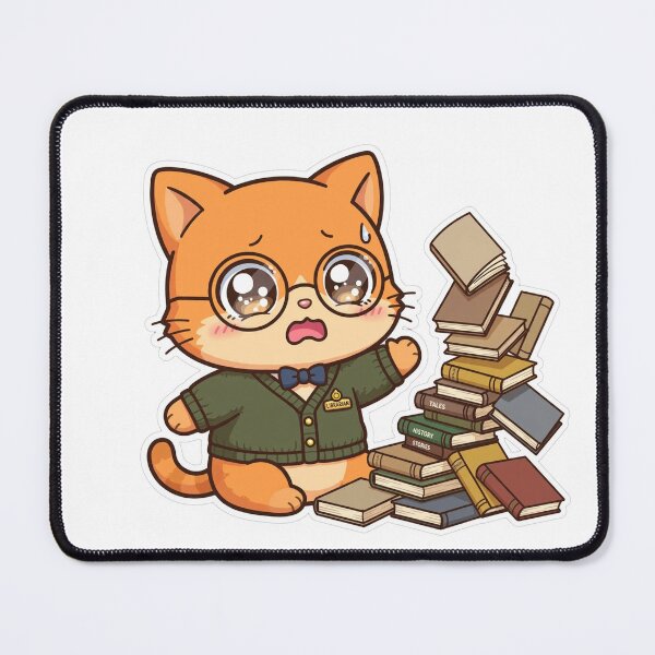 Item preview, Overwhelmed Book Stack Cat - Book Lover  designed and sold by plottlicht.