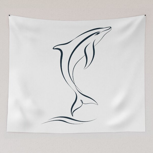 Item preview, Elegant Dolphin One Line Art designed and sold by Helenaphotoart.