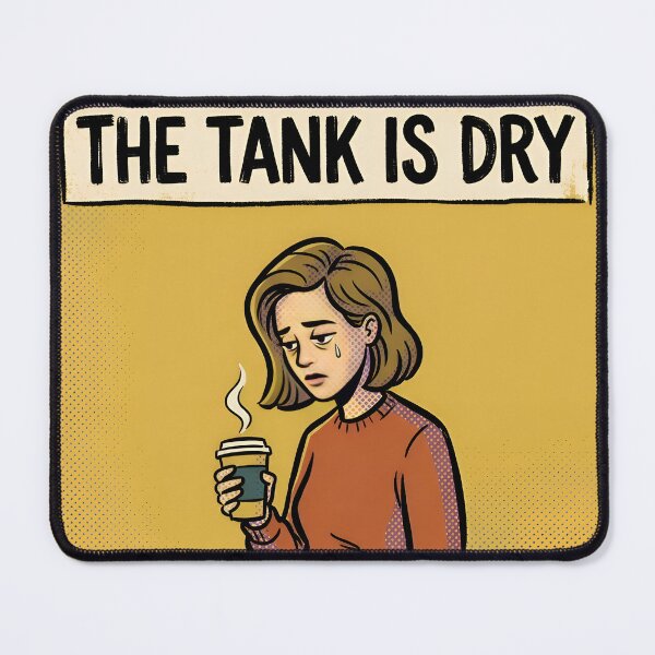 Item preview, The Tank Is Dry Coffee Burnout Minimalist Poster designed and sold by DuckOddity.