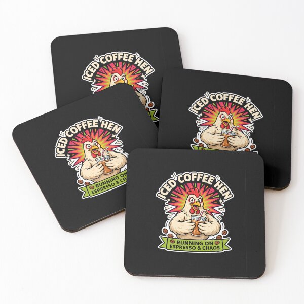 Item preview, Iced Coffee Hen: Running On Espresso & Chaos designed and sold by InkRebelia.