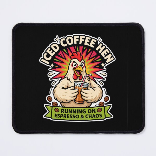 Item preview, Iced Coffee Hen: Running On Espresso & Chaos designed and sold by InkRebelia.