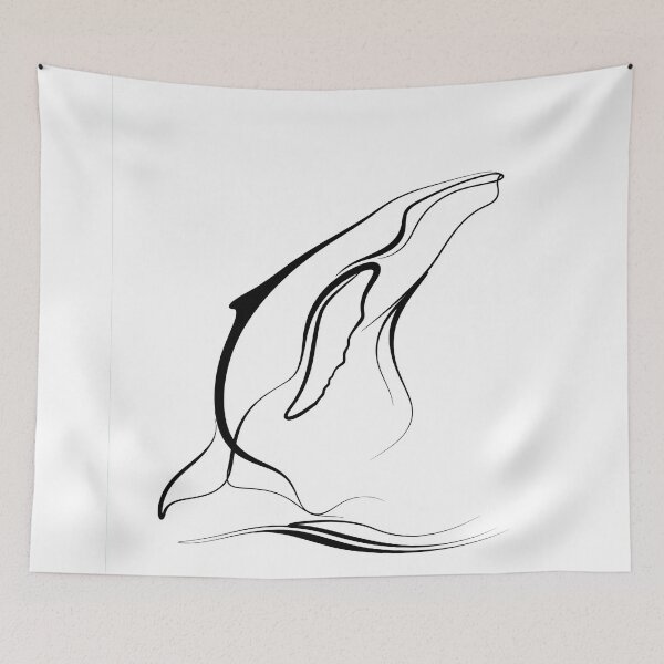 Item preview, Graceful Whale One Line Art designed and sold by Helenaphotoart.