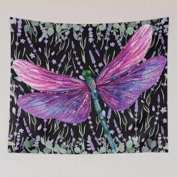 Item preview, Purple Dragonfly in a Lavender Field designed and sold by MountainRoisin.
