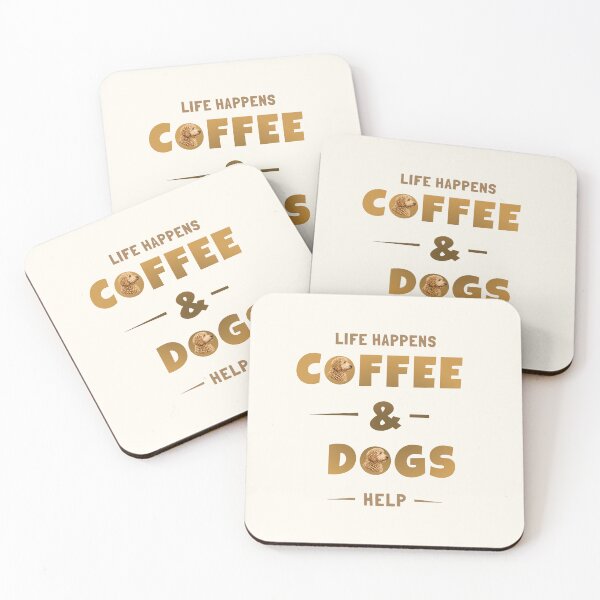 Item preview, Life Happens Coffee and Dogs Help: Cute Goldendoodle Typography Art designed and sold by CreativeArtistL.