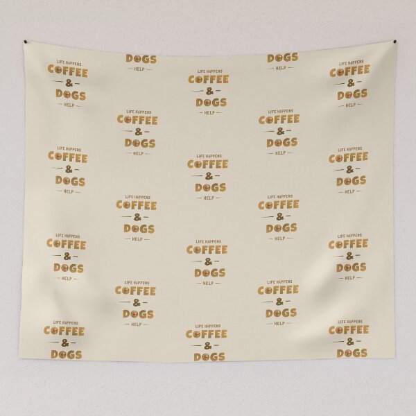 Item preview, Life Happens Coffee and Dogs Help: Cute Goldendoodle Typography Art designed and sold by CreativeArtistL.