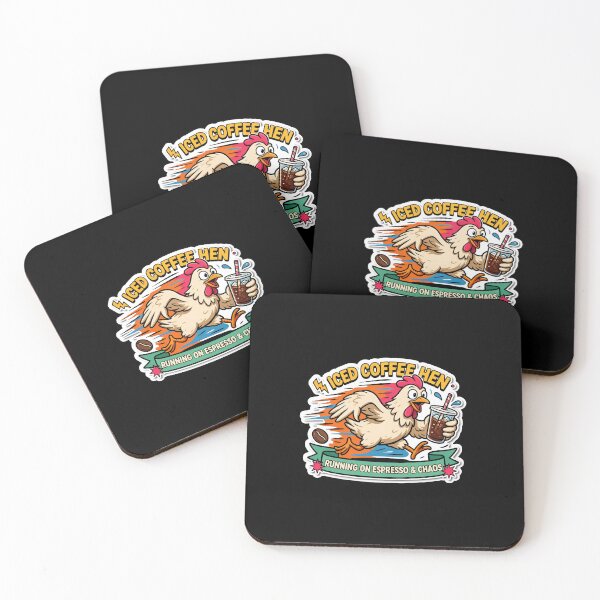 Item preview, Iced Coffee Hen: Running On Espresso & Chaos designed and sold by InkRebelia.