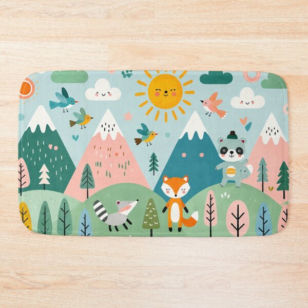 Item preview, Woodland Nursery Wall Art | Cute Forest Animals Mountain Kids Room Decor designed and sold by Atum&Art.