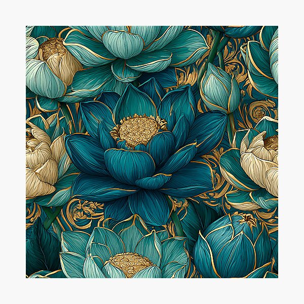 Item preview, Edgy Lotus Print  - Flower Bouquet Pattern - Gift Ideas For Women designed and sold by RoyalStarsPatts.