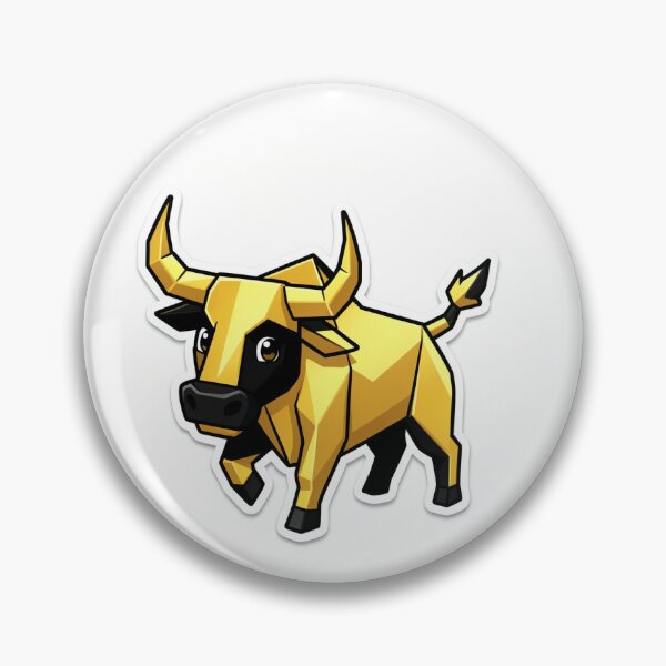 Item preview, Geometric Origami Bull in Gold and Black designed and sold by Nosvaq.