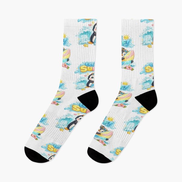 Item preview, Cute Kawaii Surfing Penguin - Let's Surf Summer Beach Illustration designed and sold by ToonyTeez.