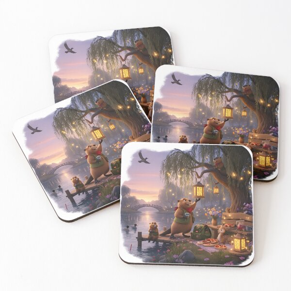 Item preview, Happy Beaver Adventures – Lantern Evening by Whispering  River designed and sold by Clothes With Smiling Animals Walt Gral.