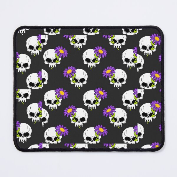 Item preview, "Blooms from the Dark" Graphic: Vibrant Purple Daisy Eye Skull Pattern designed and sold by GrimNest.