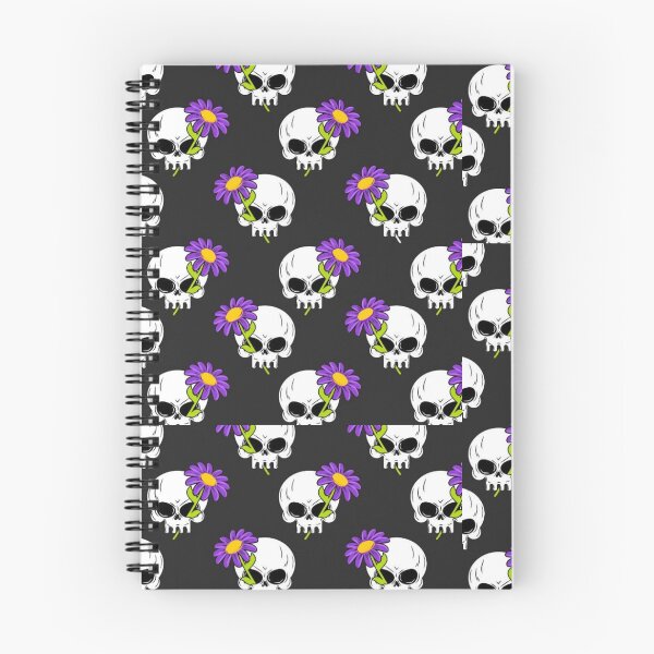 Item preview, "Blooms from the Dark" Graphic: Vibrant Purple Daisy Eye Skull Pattern designed and sold by GrimNest.