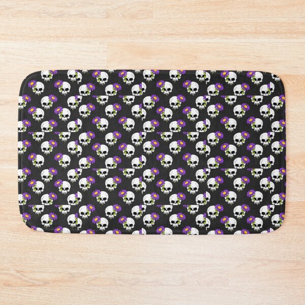 Item preview, "Blooms from the Dark" Graphic: Vibrant Purple Daisy Eye Skull Pattern designed and sold by GrimNest.