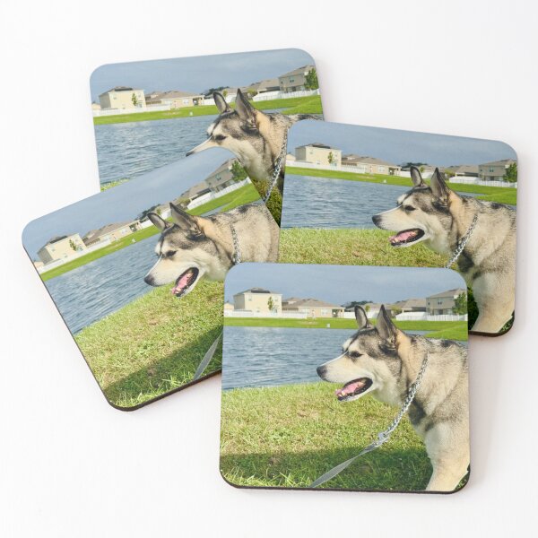 Item preview, Husky on Leash – By the Water designed and sold by QuietBloomDHS.