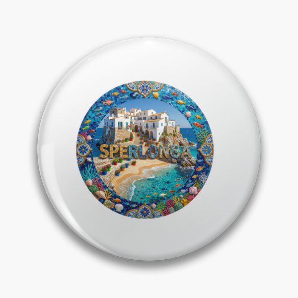 Item preview, Pegatina de viaje con mosaico costero de Sperlonga, recuerdo de verano designed and sold by Imaginarium of Chaos falcon88 .