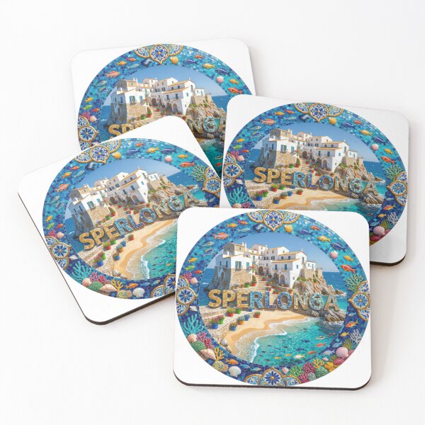 Item preview, Sperlonga Coastal Mosaic Travel Sticker Summer Souvenir designed and sold by Imaginarium of Chaos falcon88 .
