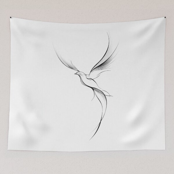 Item preview, Soaring — One Line Bird Drawing designed and sold by Helenaphotoart.