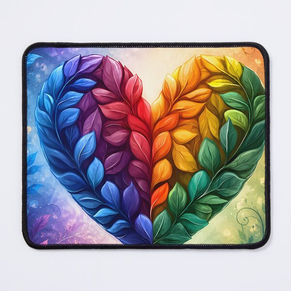 Item preview, Hearts 34 - Rainbow Leaf Heart Nature Illustration designed and sold by NikaNavi.