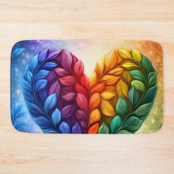 Item preview, Hearts 34 - Rainbow Leaf Heart Nature Illustration designed and sold by NikaNavi.