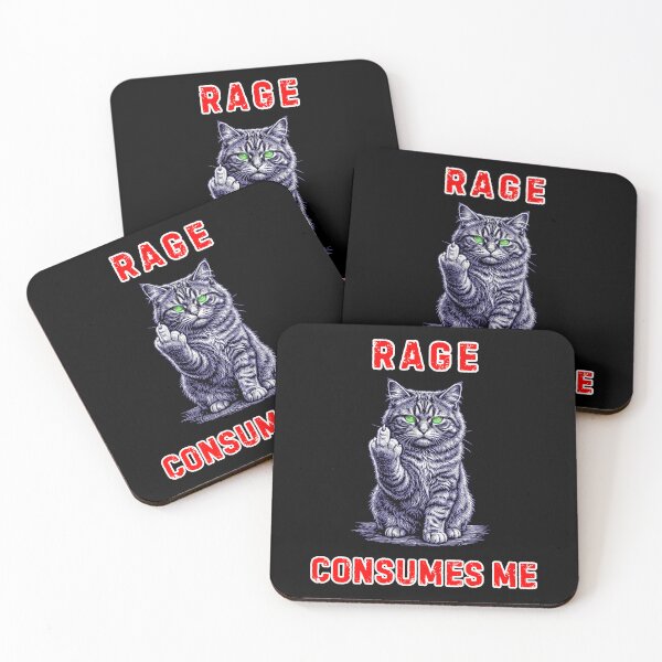Item preview, Rage Consumes Me Middle Finger Cat designed and sold by WoodburyLake.