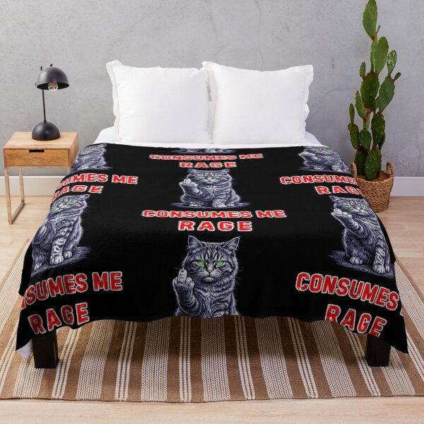 Item preview, Rage Consumes Me Middle Finger Cat designed and sold by WoodburyLake.