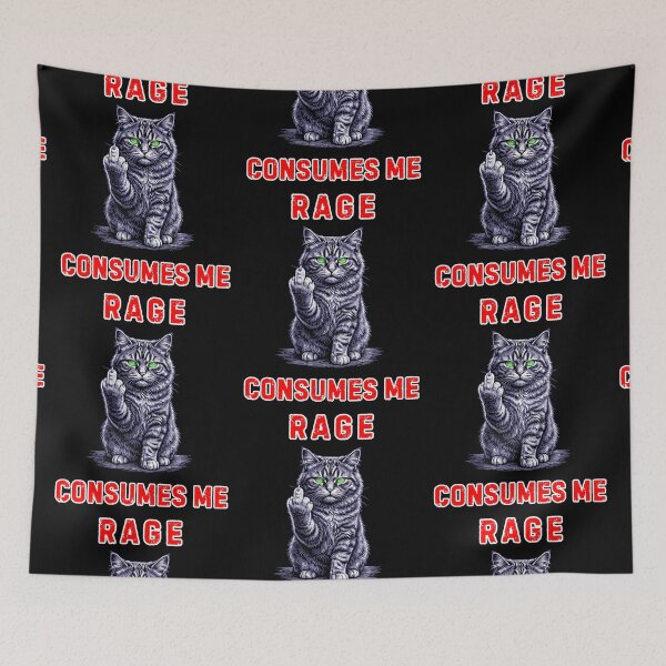 Item preview, Rage Consumes Me Middle Finger Cat designed and sold by WoodburyLake.