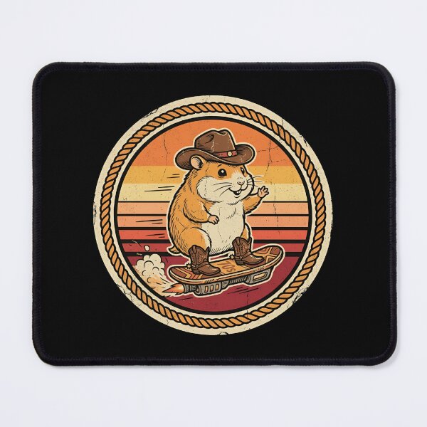 Item preview, Retro Hover Skateboard Hamster Vintage Badge designed and sold by DuckOddity.