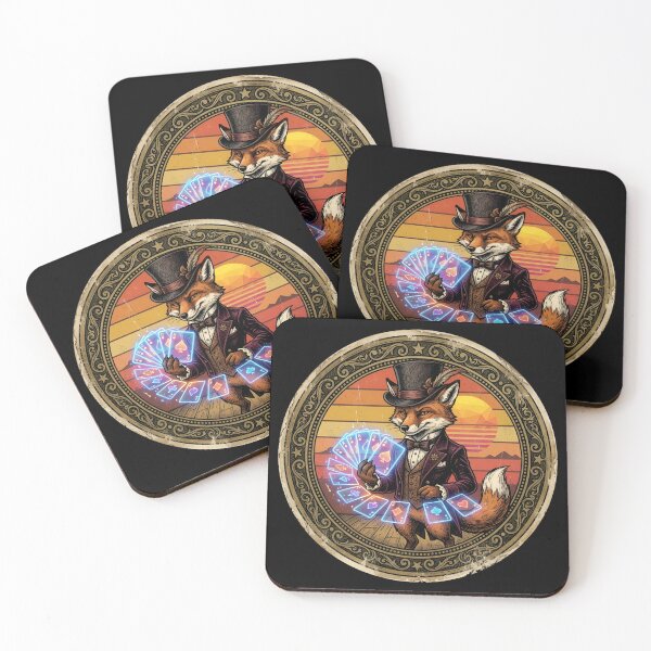 Item preview, Retro Cyber Gambler Fox Vintage Badge designed and sold by DuckOddity.