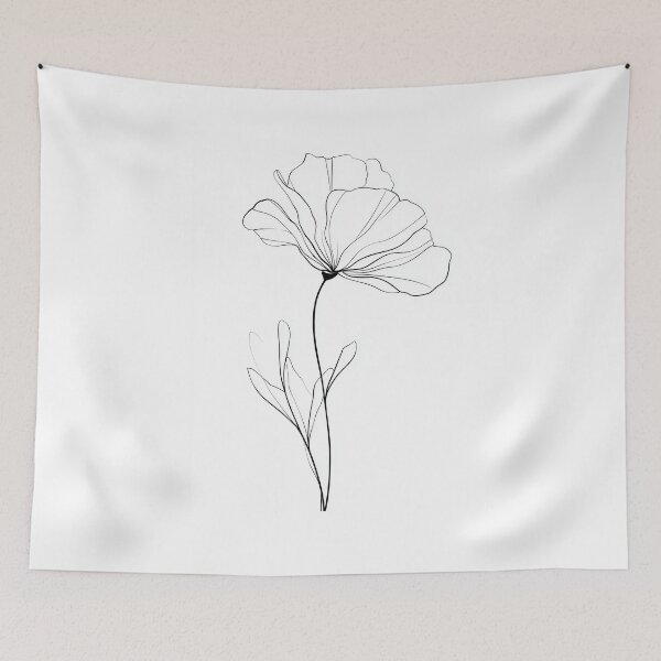 Item preview, Poppy Bloom — Minimalist Flower Line Art designed and sold by Helenaphotoart.